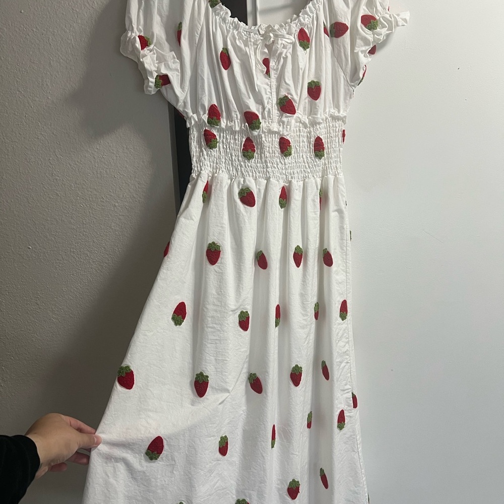 Angel & Rose Boutique White Strawberry long Dress